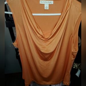 Women's Cowl Neck Orange Blouse